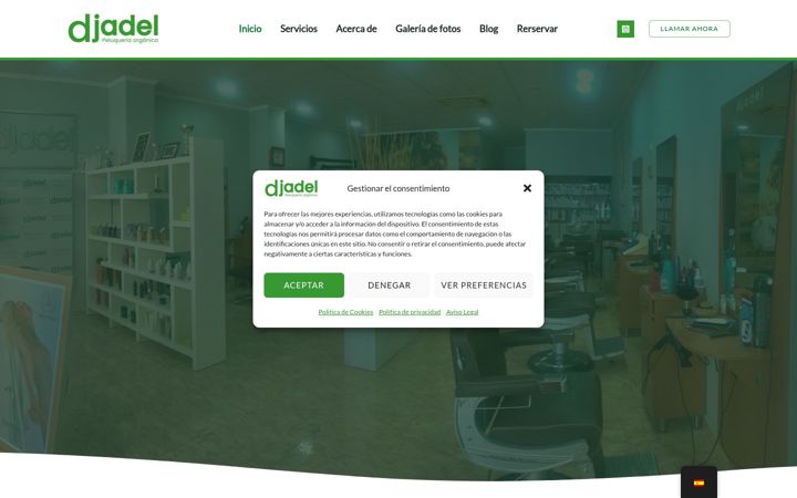 Snímek obrazovky djadelpeluqueria.es