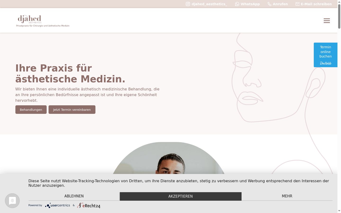 Screenshot des Einwilligungsbanners vor jeglicher Interaktion