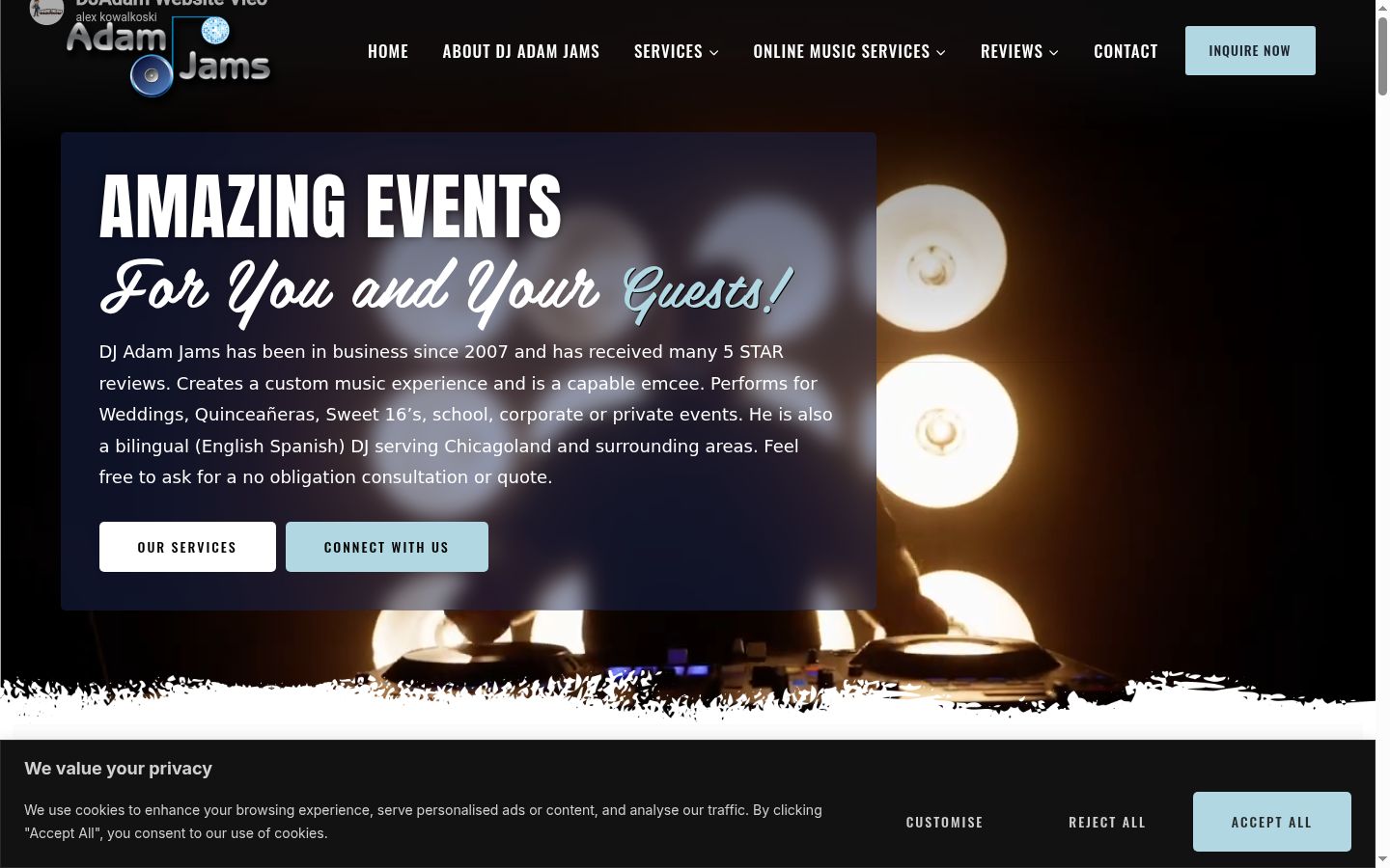 Screenshot of the consent banner shown before any interaction