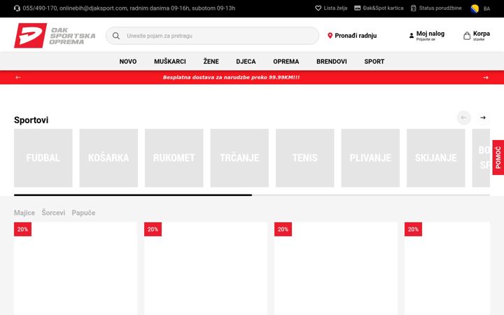 Екранна снимка на djaksport.ba