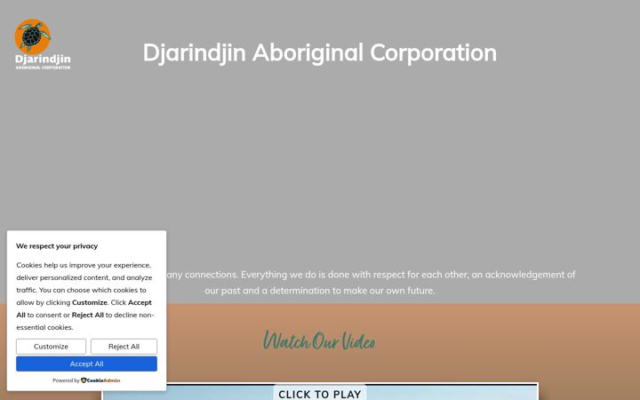 Captura de pantalla de djarindjin.org.au