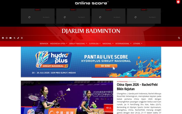 Screenshot von djarumbadminton.com