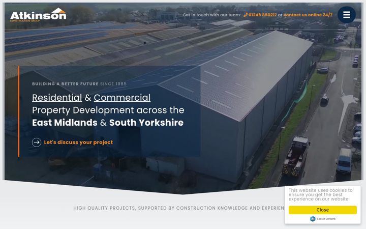 Kuvakaappaus sivustosta djatkinsonconstruction.co.uk