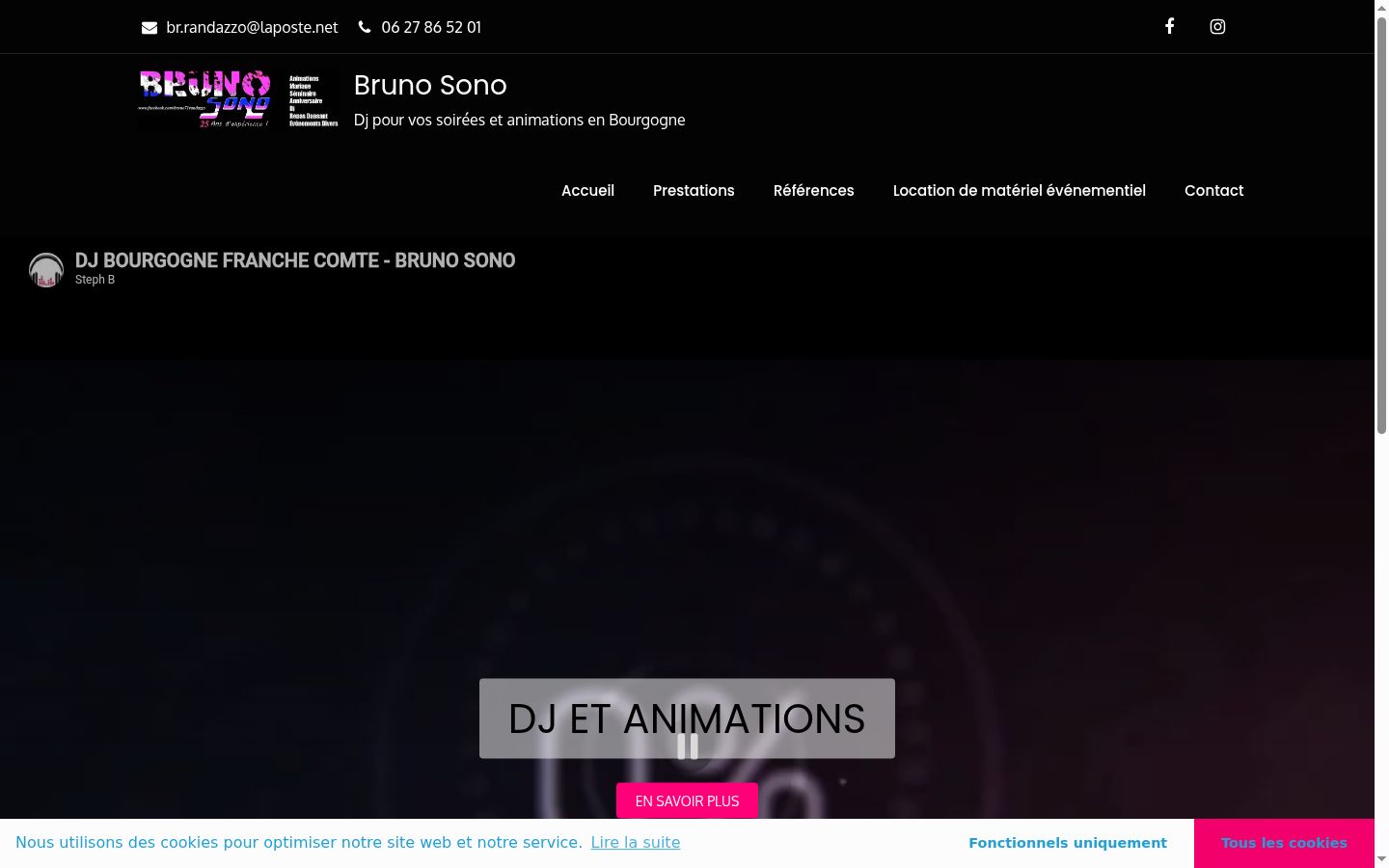 Captura de ecrã do banner de consentimento apresentado antes de qualquer interação