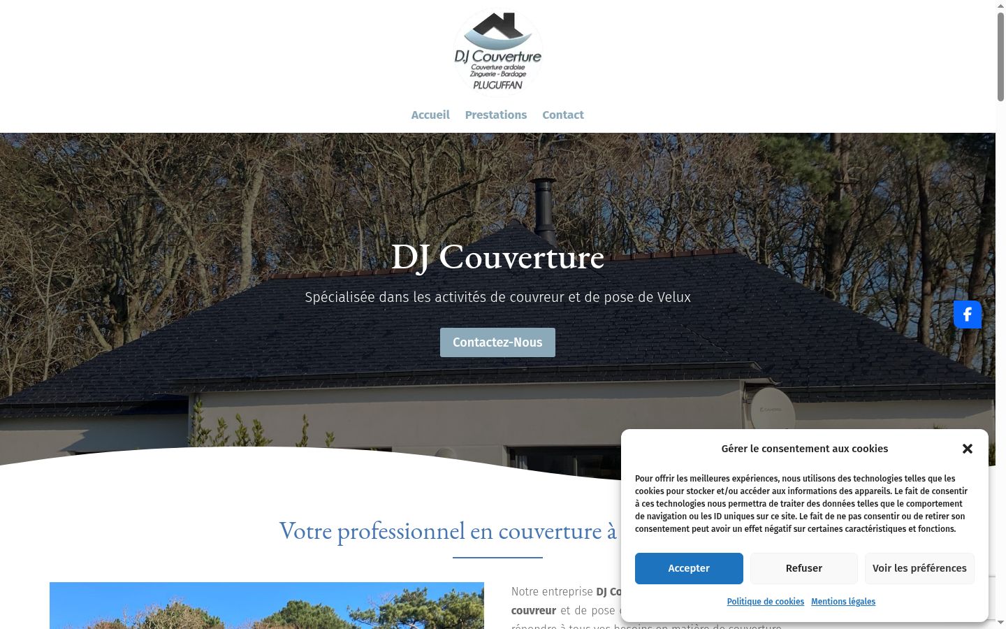 Captura de ecrã do banner de consentimento apresentado antes de qualquer interação