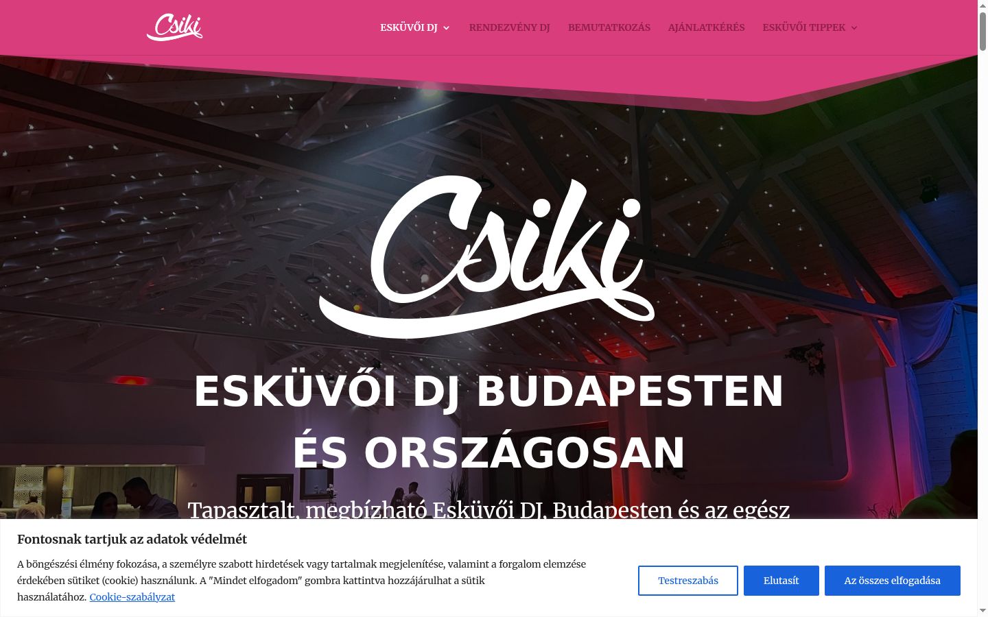Screenshot of the consent banner shown before any interaction