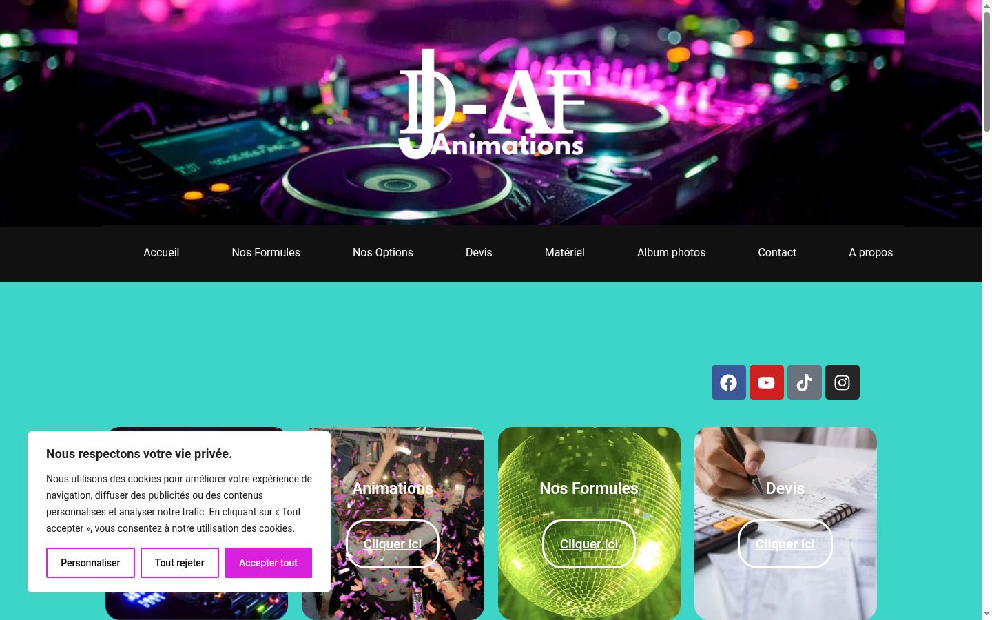 Screenshot tal-banner tal-kunsens muri qabel kwalunkwe interazzjoni