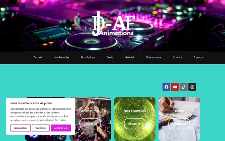 Kuvakaappaus sivustosta djdafanimations.fr