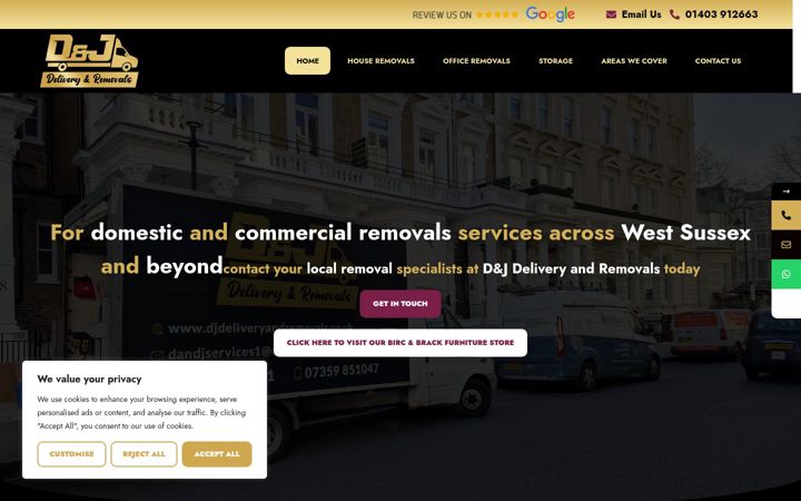 Kuvakaappaus sivustosta djdeliveryandremovals.uk
