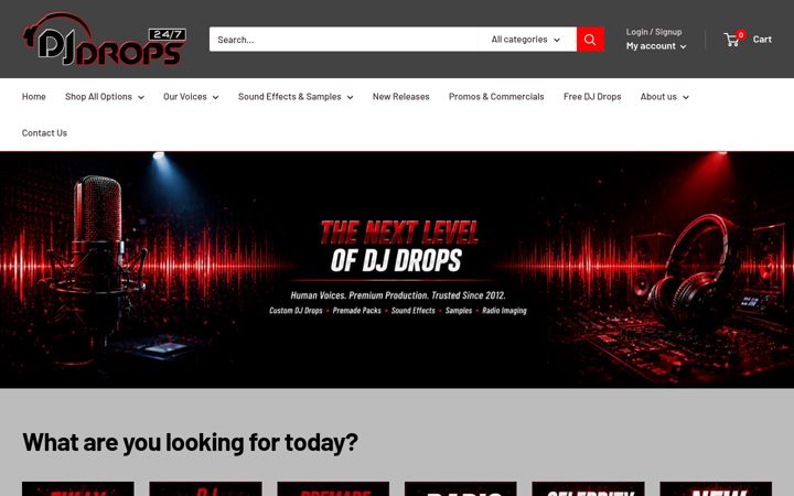Ekrānuzņēmums no djdrops247.com