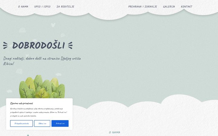 Screenshot of djecjivrtic-ribica.hr