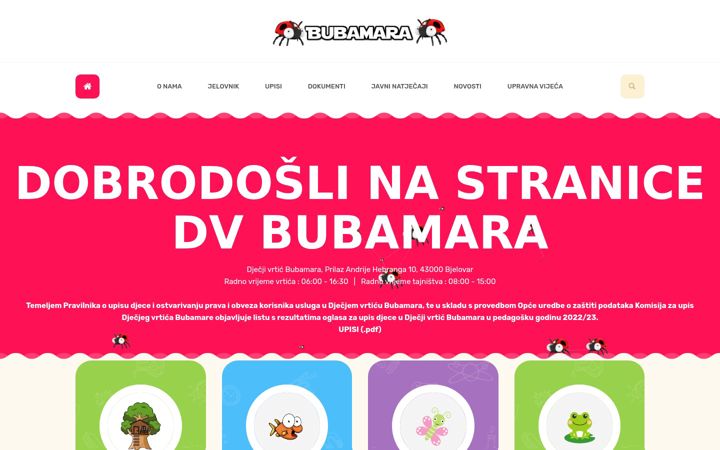 Screenshot of djecjivrticbubamara.hr