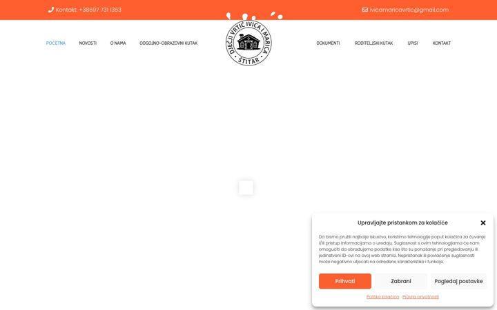 Screenshot of djecjivrticivicaimarica.hr