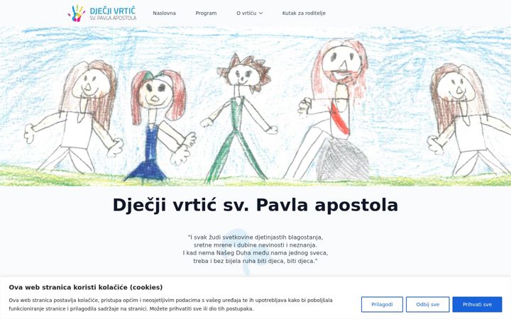 Screenshot of djecjivrticsvetogpavlaapostola.hr