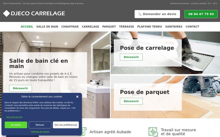 Kuvakaappaus sivustosta djecocarrelage.fr