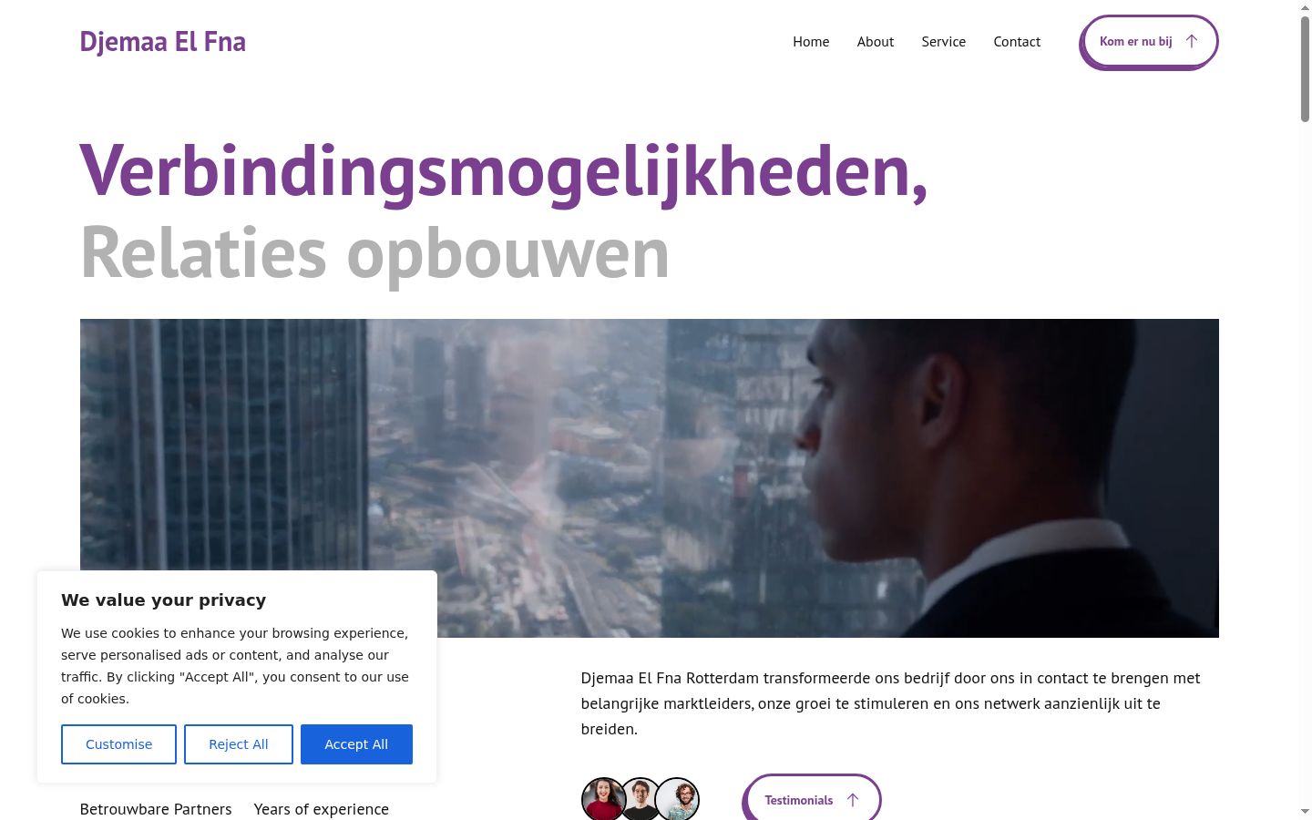 Screenshot van de toestemmingsbanner zoals getoond vóór enige interactie