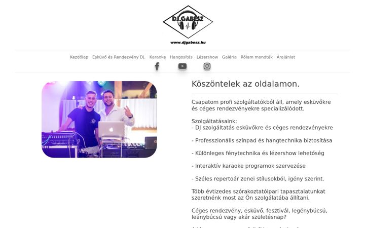 Screenshot of djgabesz.hu