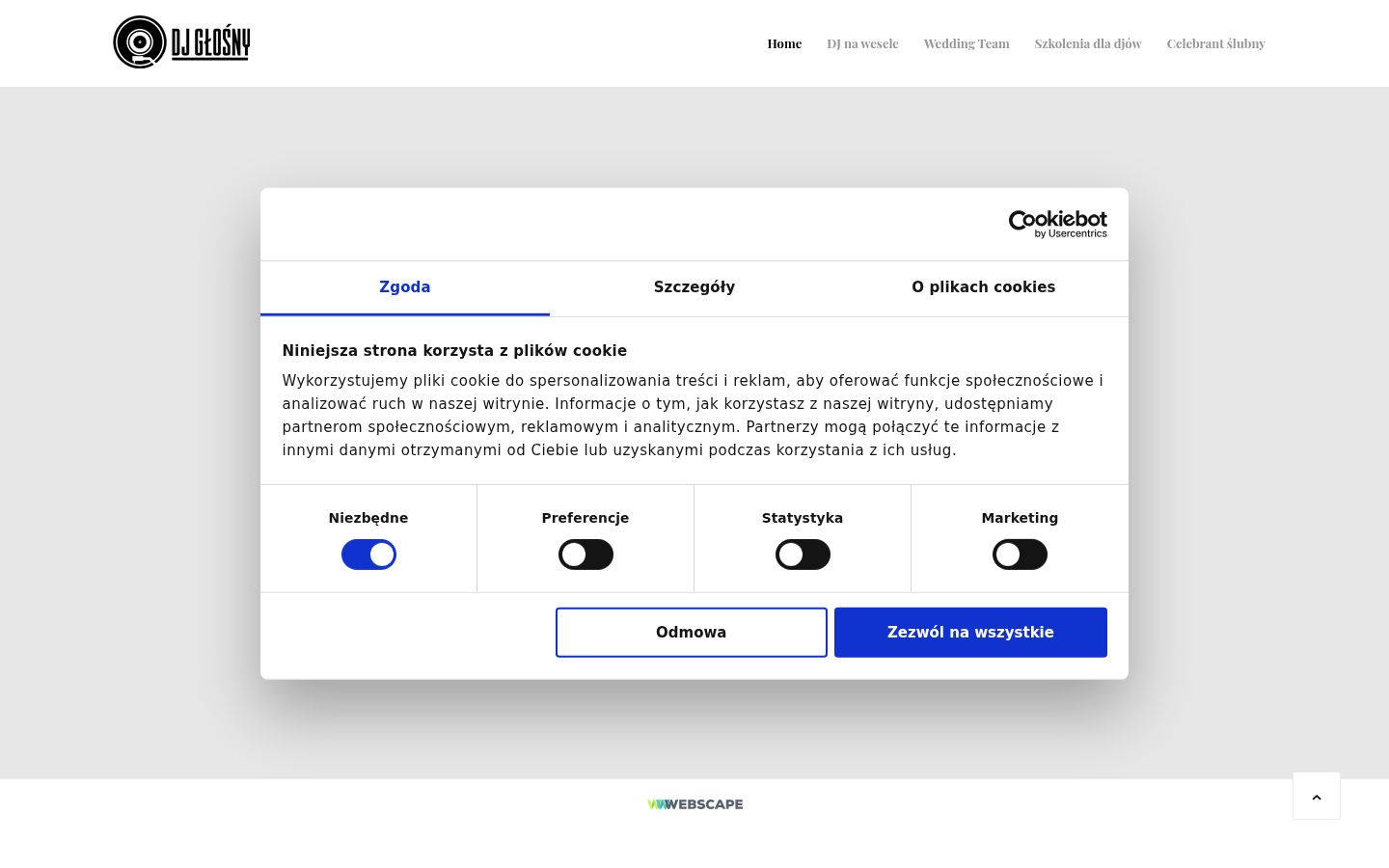 Capture d'écran de la bannière de consentement affichée avant toute interaction