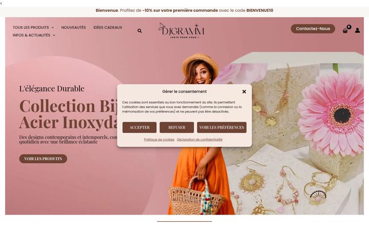 Kuvakaappaus sivustosta djgramm-bijoux.fr