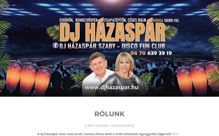 Screenshot of djhazaspar.hu