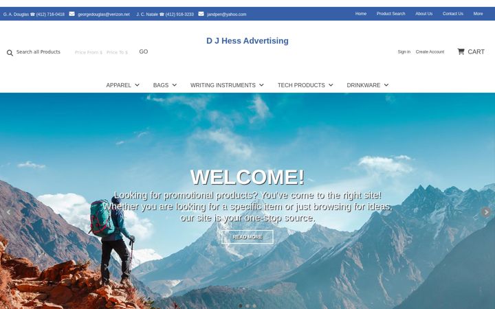 Screenshot of djhessadvertising.com