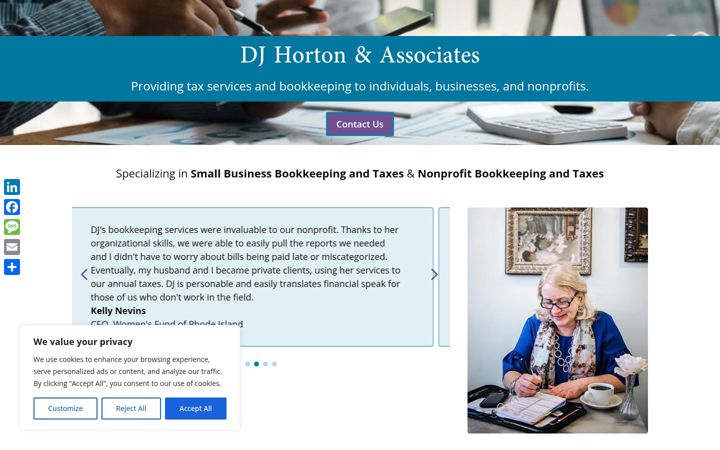 Screenshot of djhortonandassociates.com