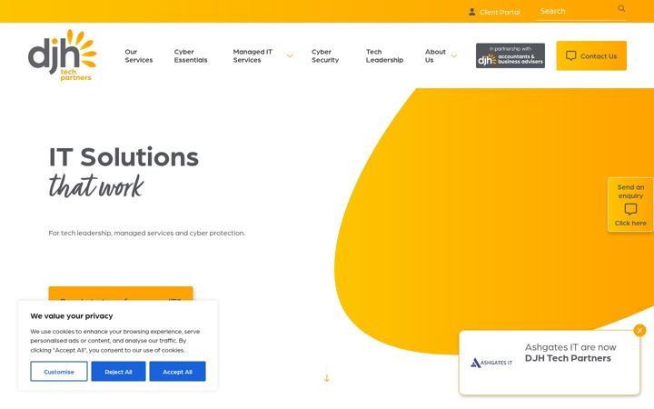 Ekrānuzņēmums no djhtechpartners.co.uk