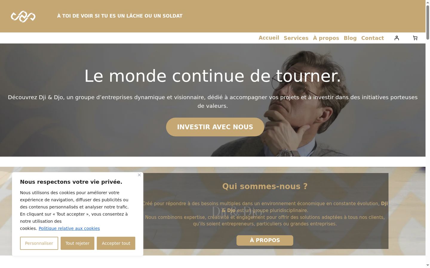 Screenshot of the consent banner shown before any interaction