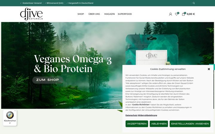 Screenshot of djive-naturals.de