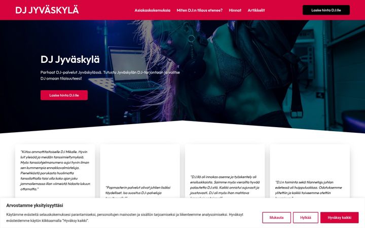 Screenshot di djjyvaskyla.fi