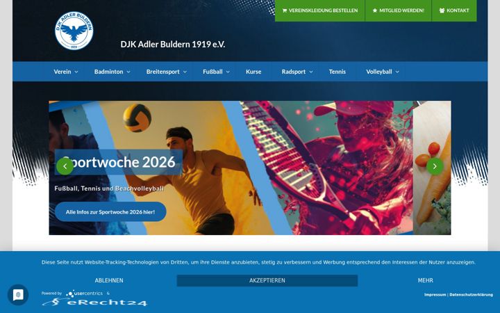 Screenshot of djk-adler-buldern.de