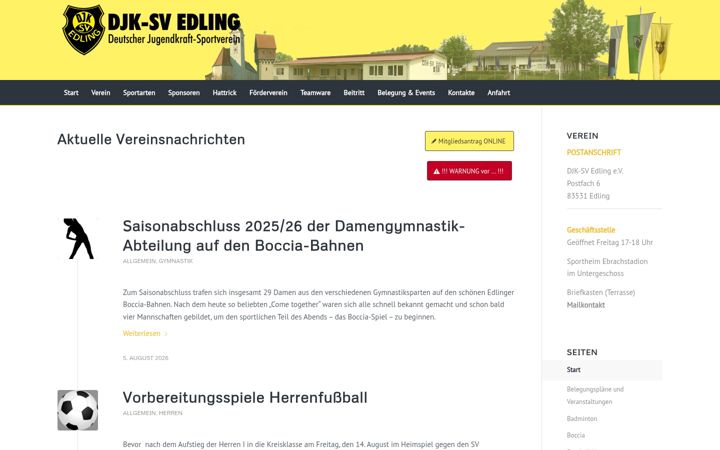 Screenshot of djksvedling.de