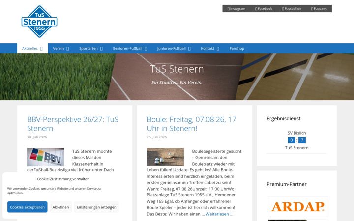 Screenshot of djktusstenern.de
