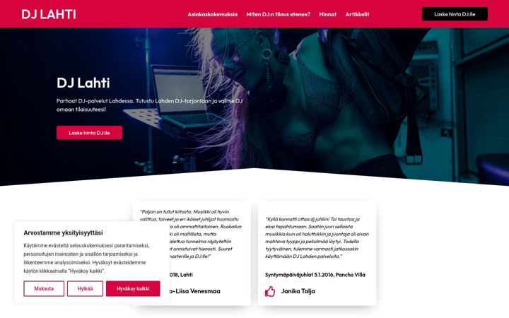 Screenshot di djlahti.fi