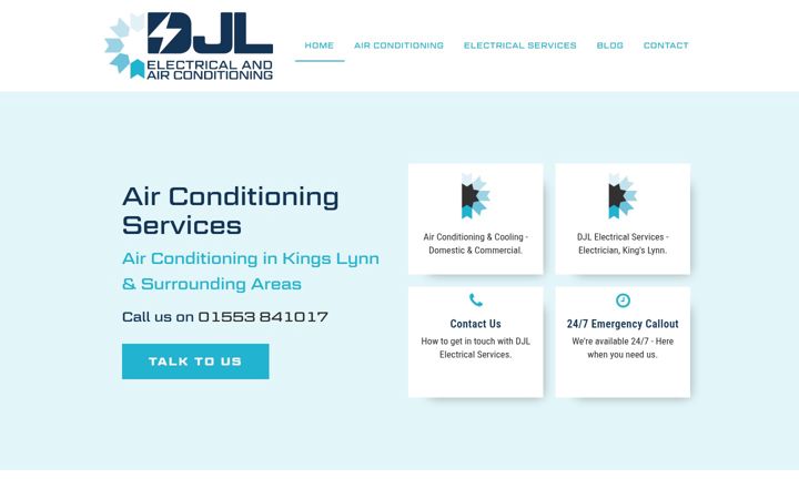 Snímek obrazovky djlairconditioning.co.uk