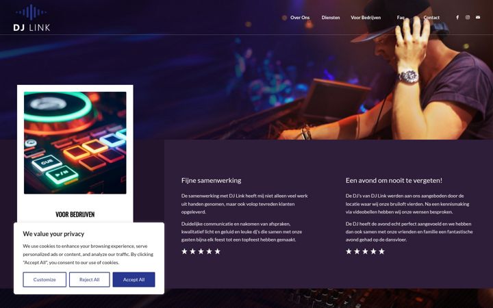 Snimka zaslona za djlink.nl