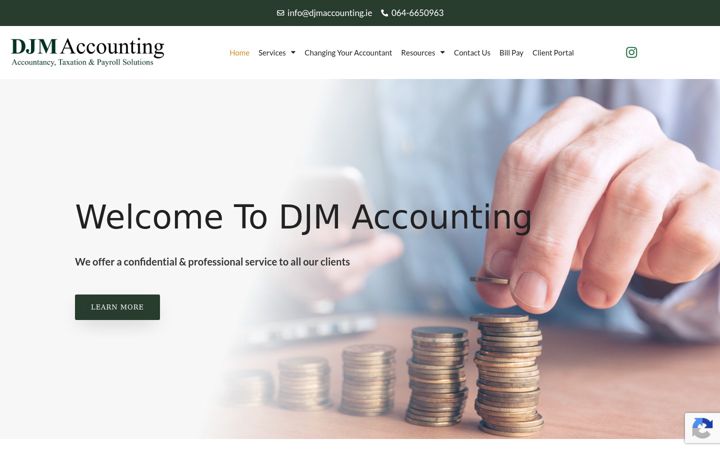 Screenshot ta' djmaccounting.ie