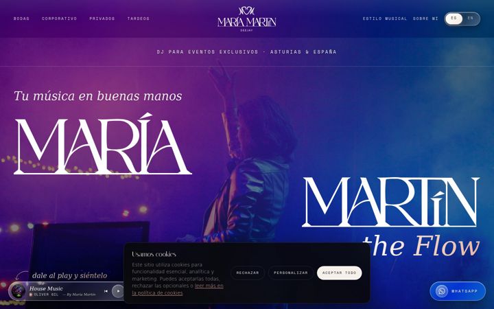Screenshot of djmariamartin.com