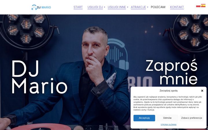 Captură de ecran a djmario.com.pl