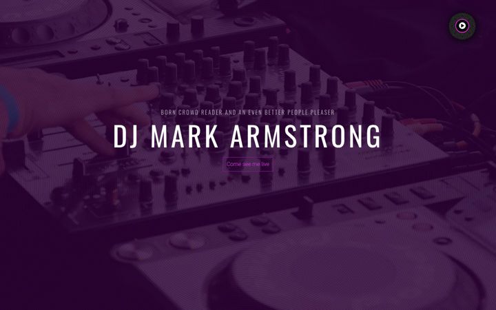 Screenshot of djmarkarmstrong.com