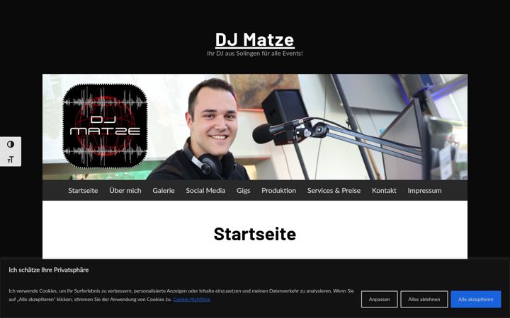 Screenshot of djmatze-solingen.de