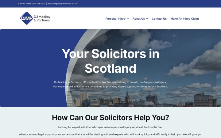 Captură de ecran a djmp-solicitors.co.uk