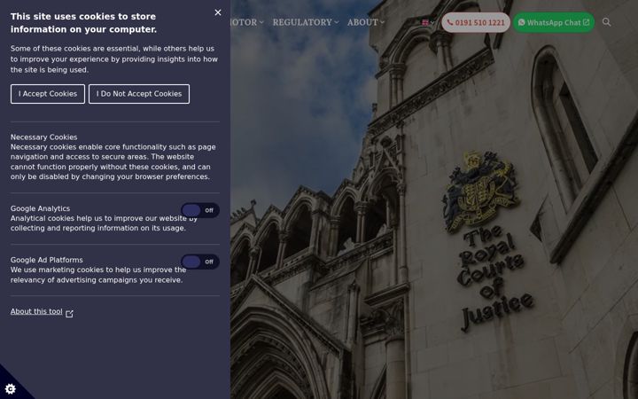 Captură de ecran a djmssolicitors.co.uk
