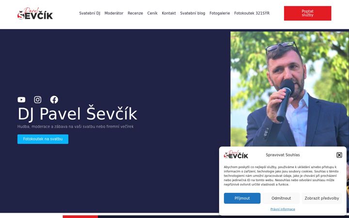 Snímek obrazovky djnasvatbupavelsevcik.cz