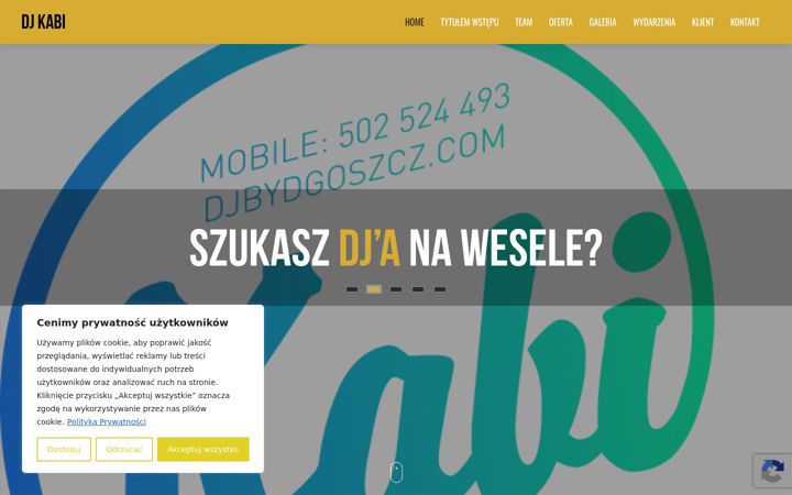 Captură de ecran a djnaweselebydgoszcz.com.pl