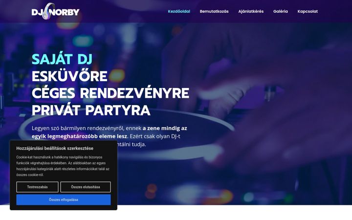 Screenshot of djnorby.hu