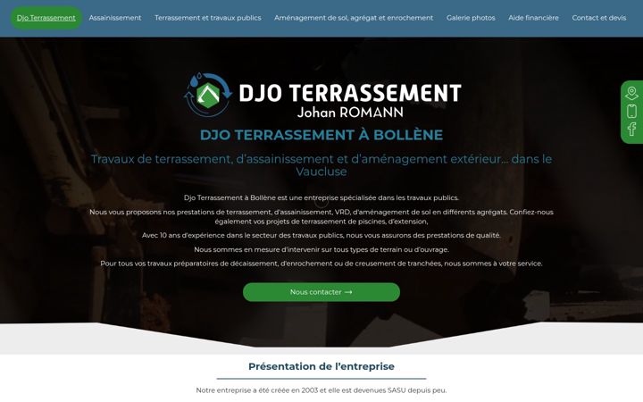 Kuvakaappaus sivustosta djo-terrassement-bollene.fr