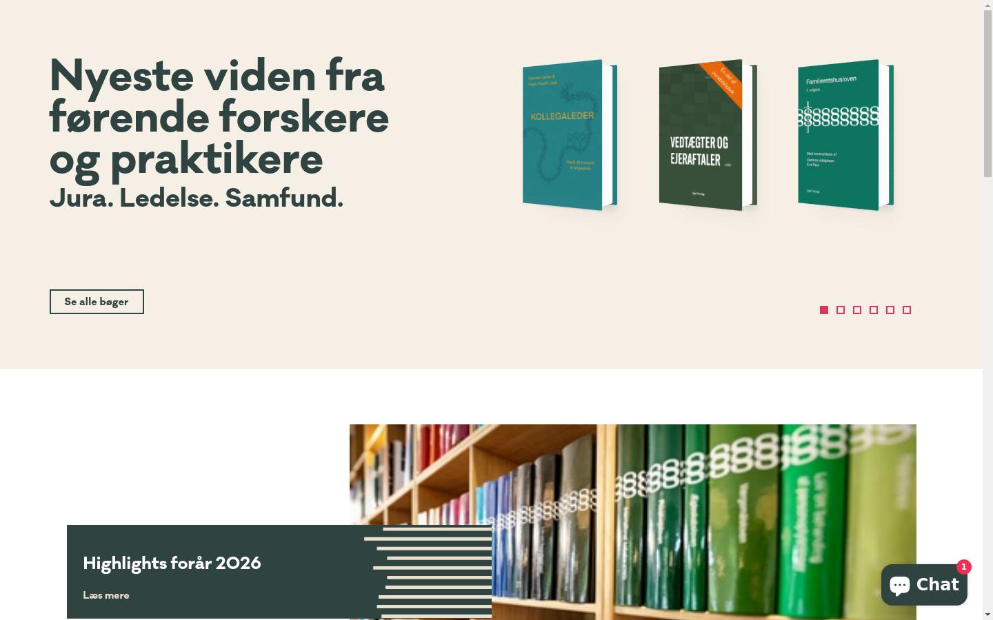 Captură de ecran a djoef-forlag.dk