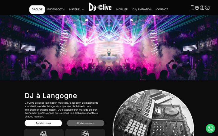 Kuvakaappaus sivustosta djolivelocationevenementiel.fr