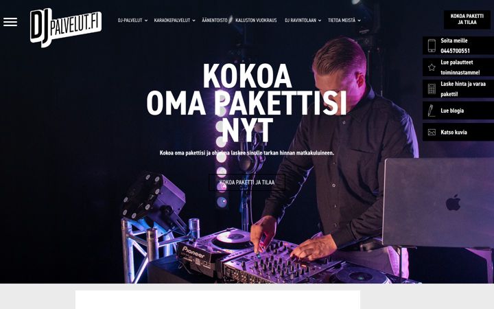 Screenshot di djpalvelut.fi